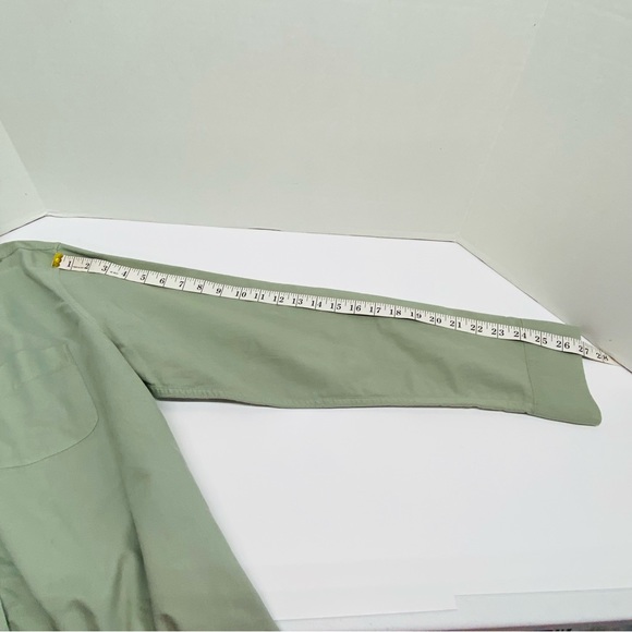 J Crew Factory Mens XL Green Button Down Slim Untucked 100% Cotton Chest Pocket - Picture 10 of 12